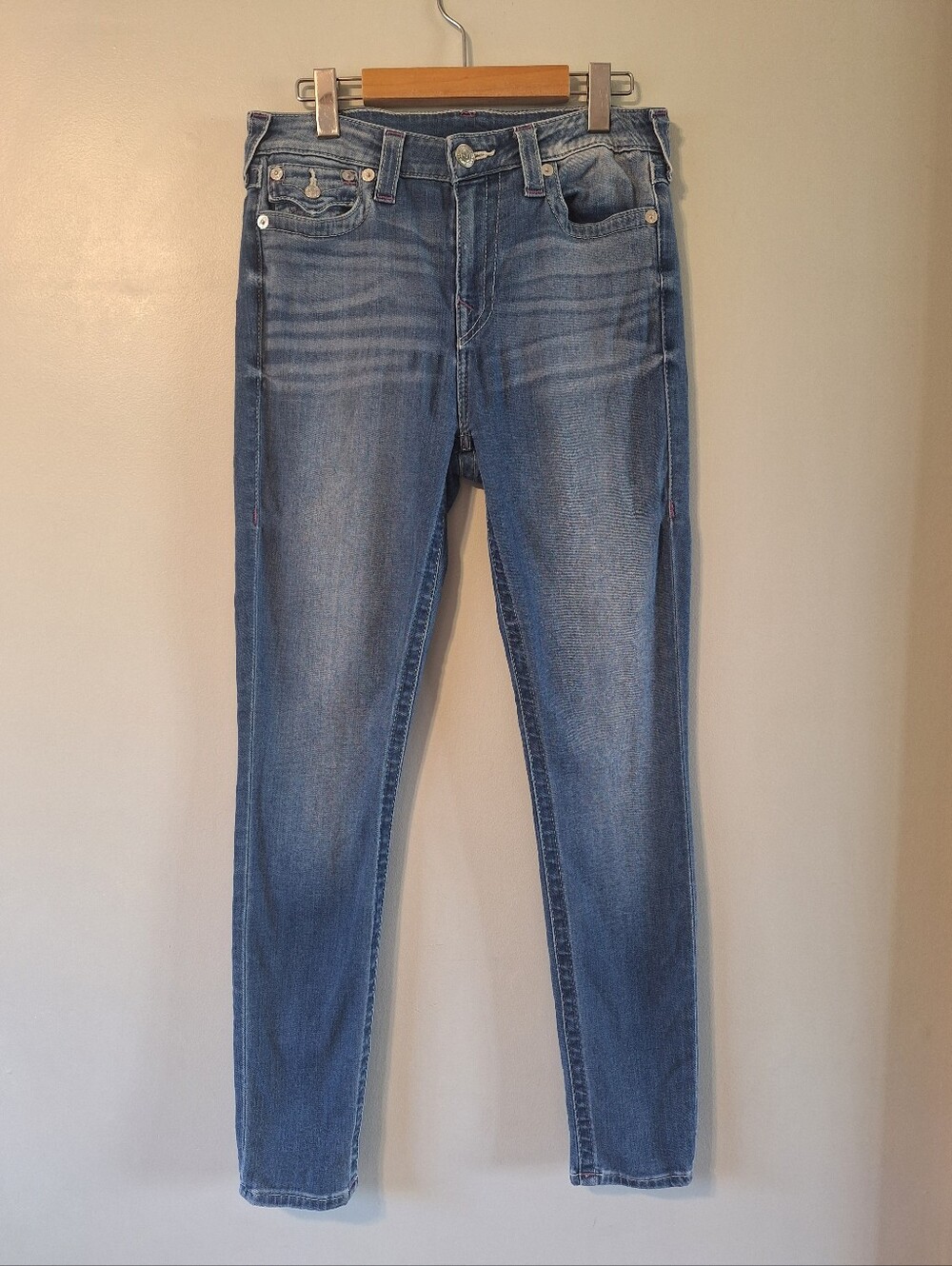 True Religion Women's Washed Blue Skinny Jeans - 31